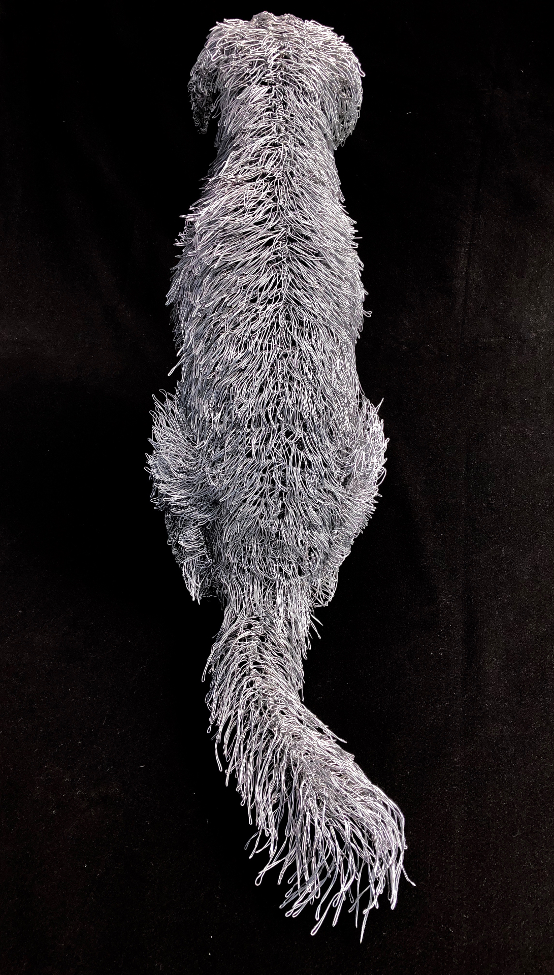 Overhead view, looped coat